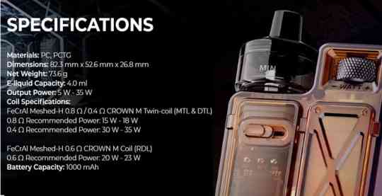 Uwell Caliburn Crown M Pod Mod kit - Image 3